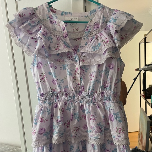 NWOT LoveShackFancy x Target Lou Floral Purple Ruffle Dress - Picture 6 of 6